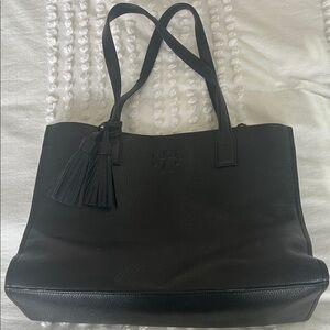 Tory Burch Black Leather Tote Bag/Laptop Bag